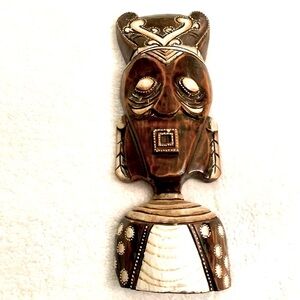 Wooden Face Carving Indigenous Home Decor Handmade Travel